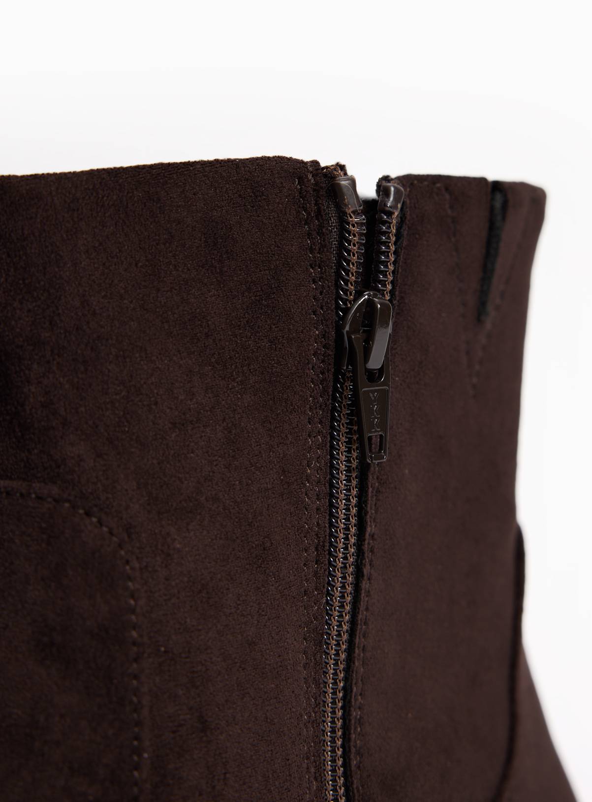 Dark Brown Block Heel Ankle Boot 6 - Image 4